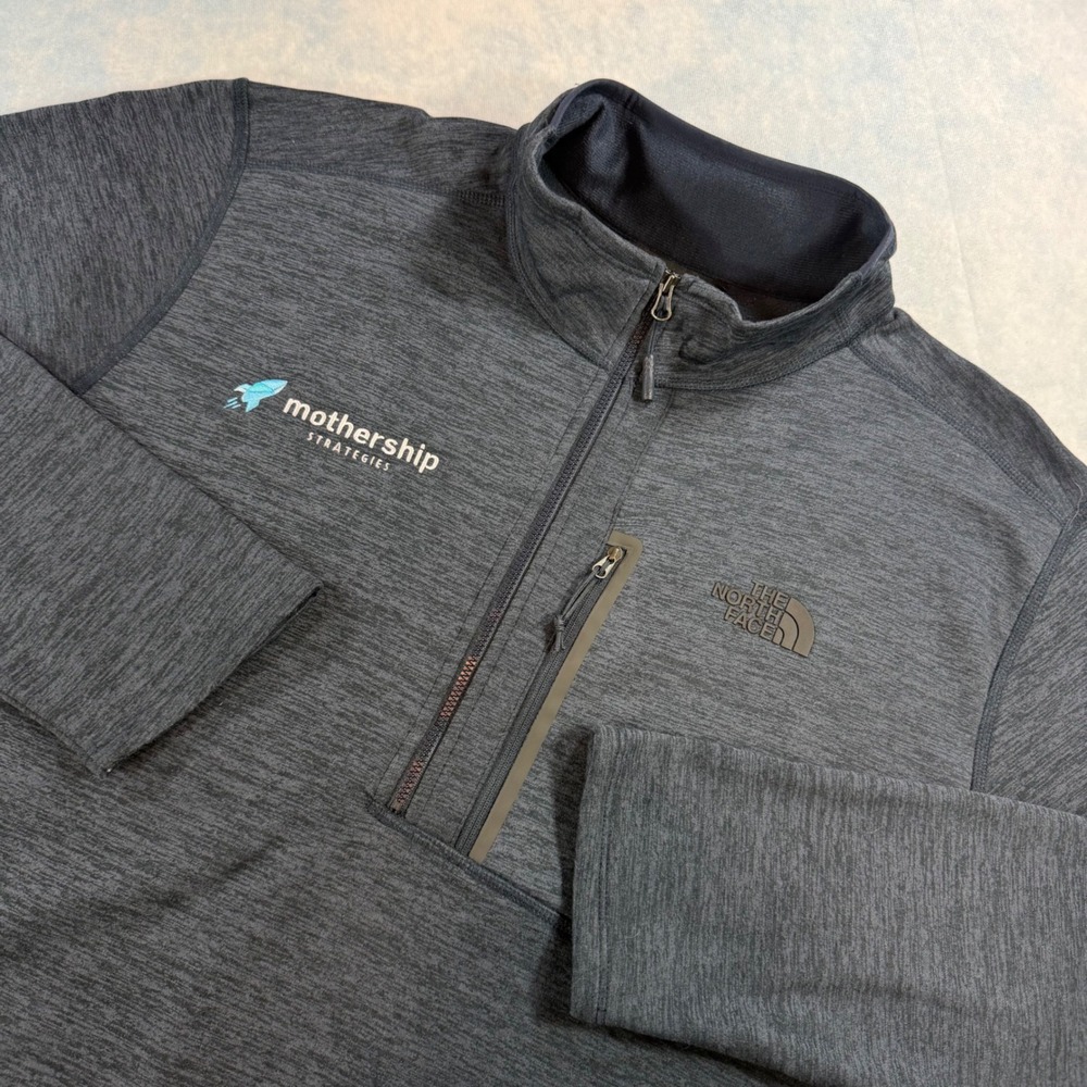 The North Face Pullover Mens XL Gray Excellent 1/4 Zip Mothership Fleece Jacket
